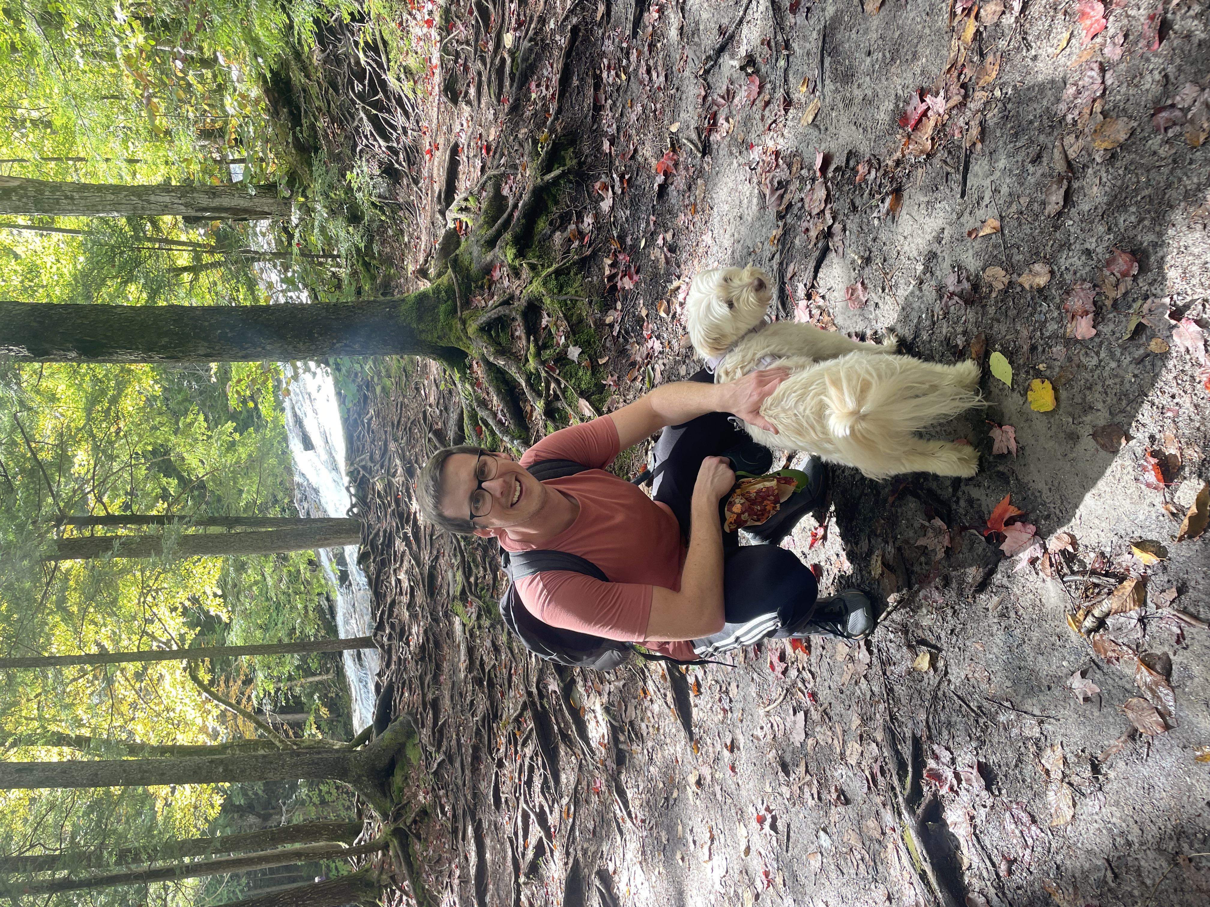 Winnie on a hike